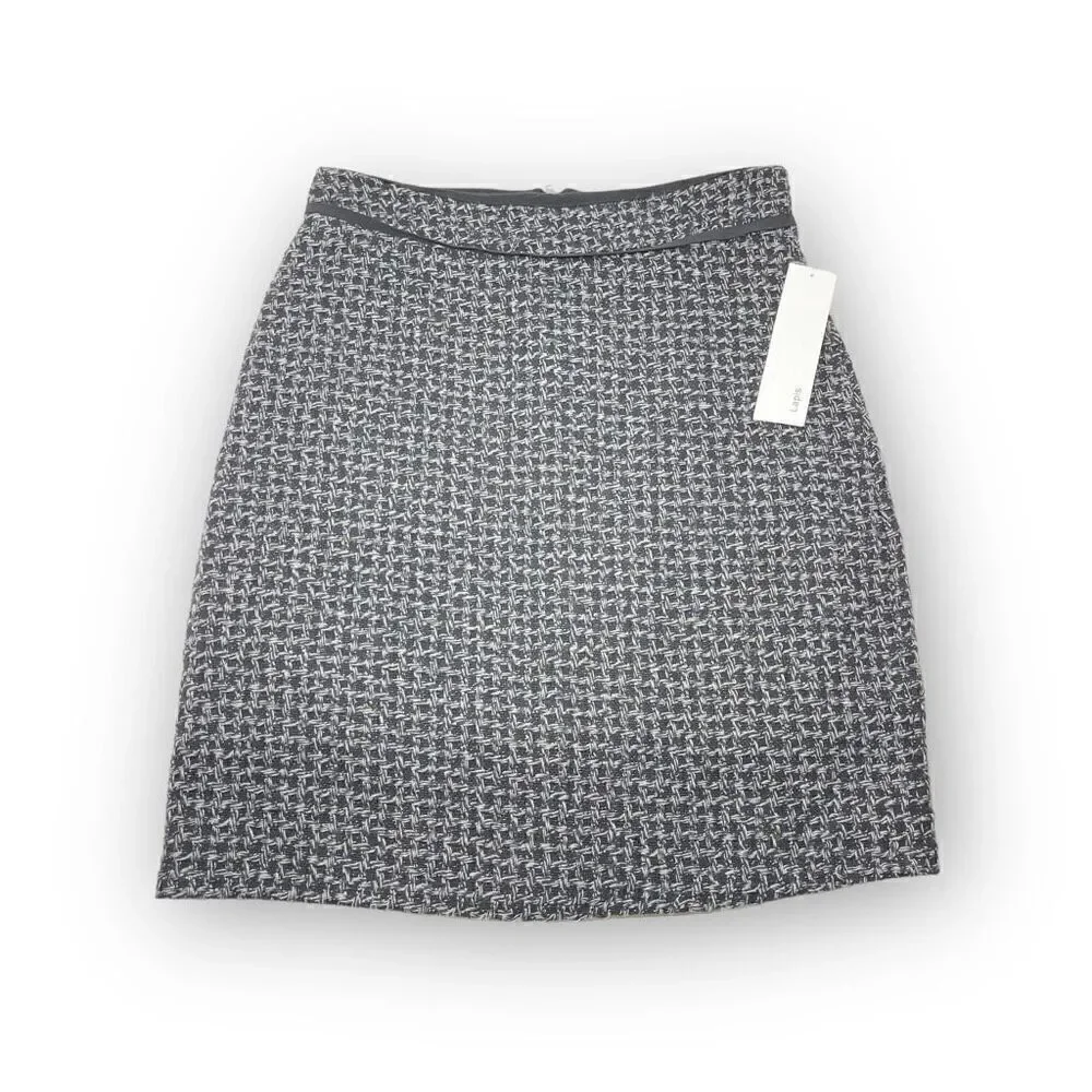 Lapis Black Gray Tweed Skirt Women’s Size Medium NWT